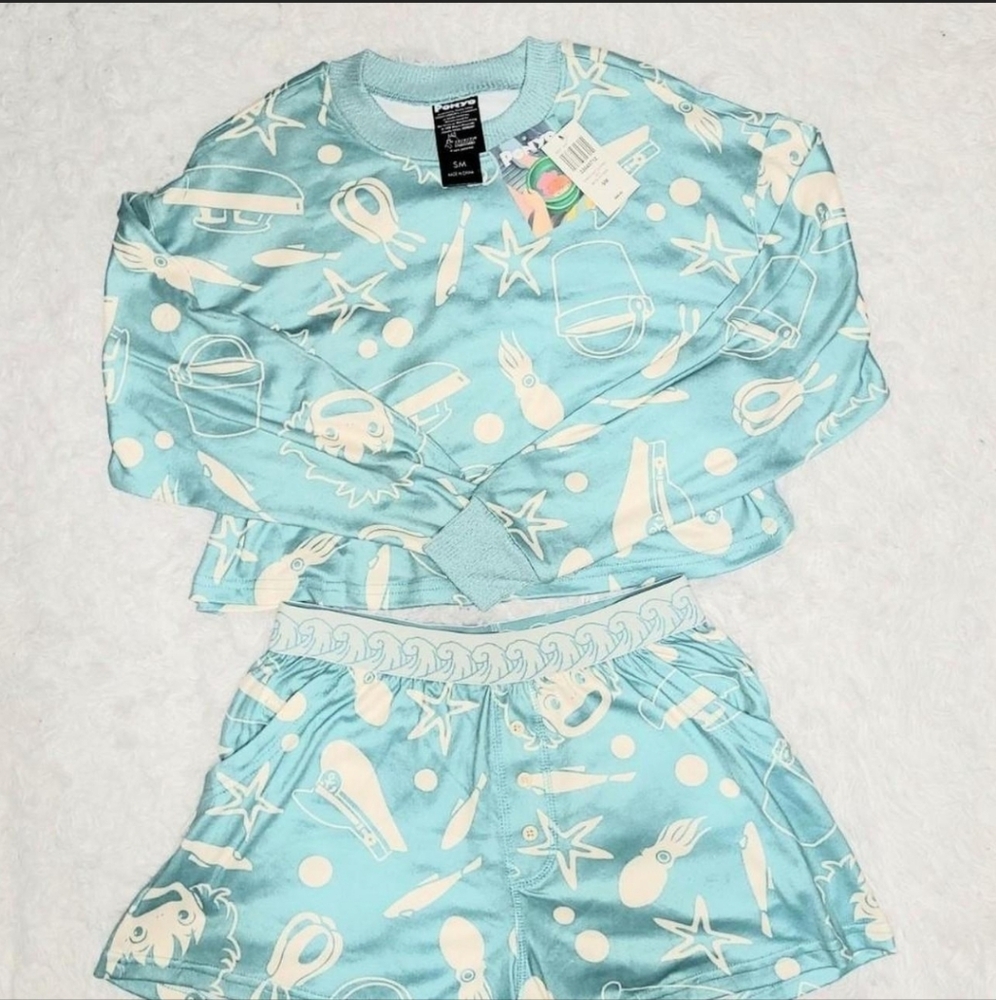 Hot Topic Her Universe Studio Ghibli Blue Ponyo Lounge Set Women's US Small! NWT